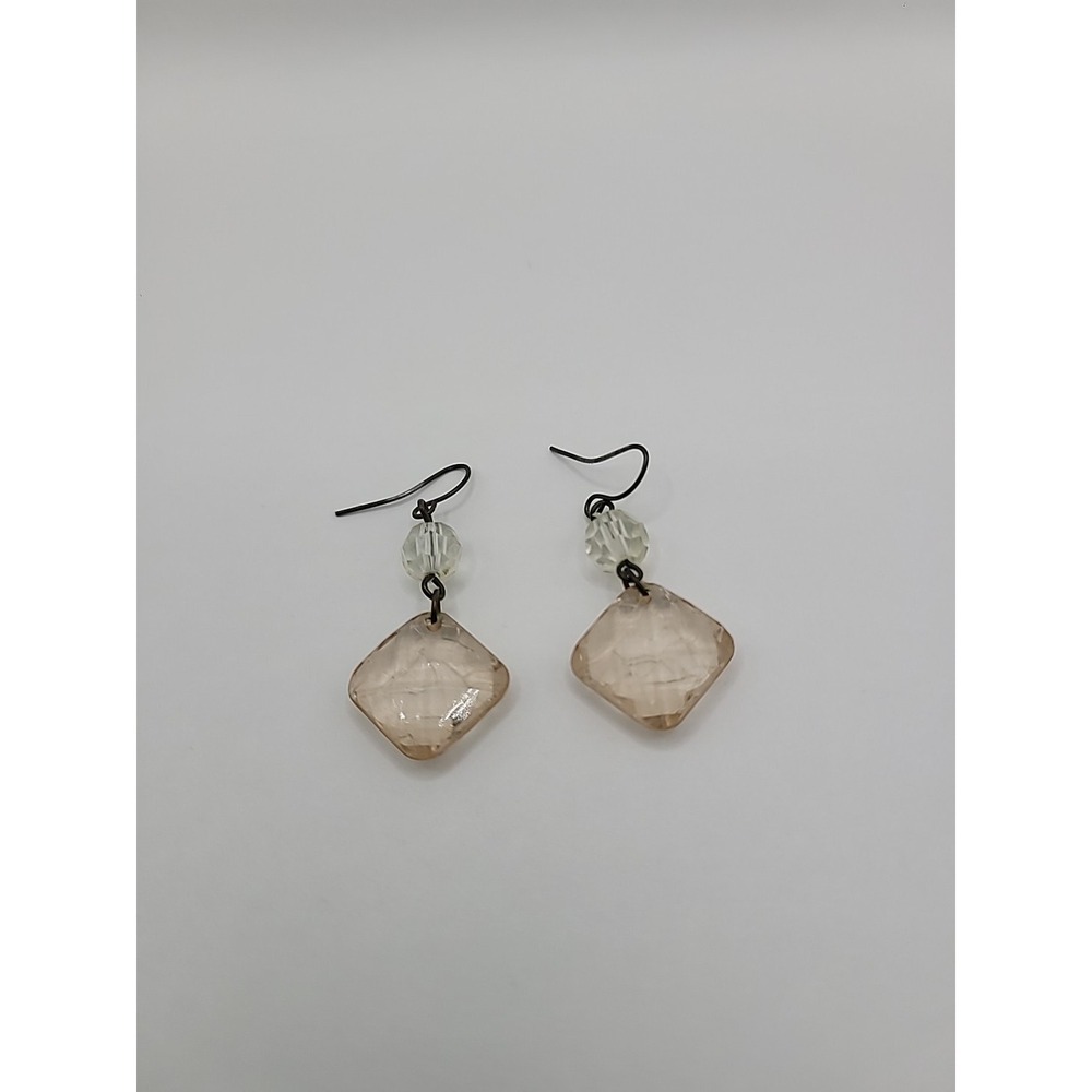 Vintage Premier Designs Earrings Pierced Drop Dangle Pink White Bead Jewelry - Picture 12 of 12